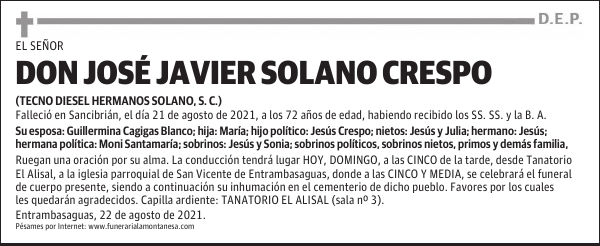 DON JOSÉ JAVIER SOLANO CRESPO