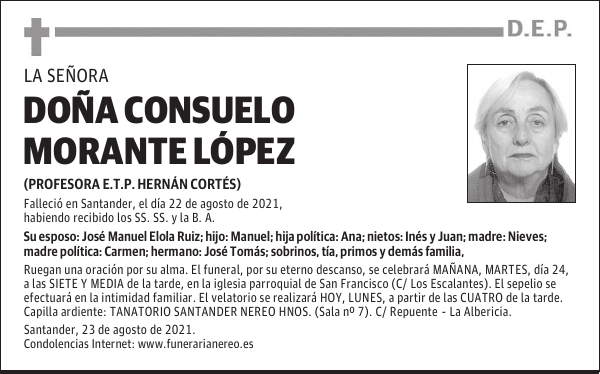DOÑA CONSUELO MORANTE LÓPEZ