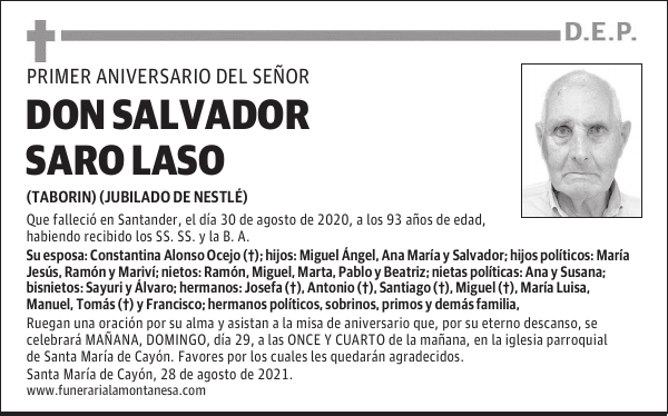 DON SALVADOR SARO LASO