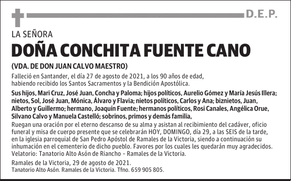DOÑA CONCHITA FUENTE CANO