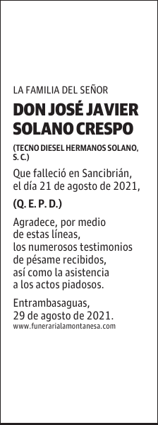 DON JOSÉ JAVIER SOLANO CRESPO