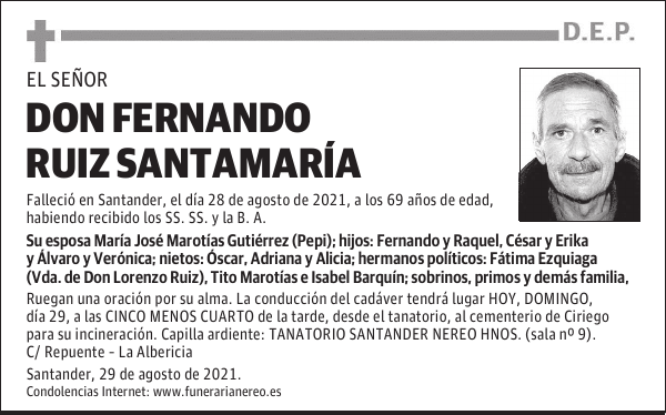 DON FERNANDO RUIZ SANTAMARÍA