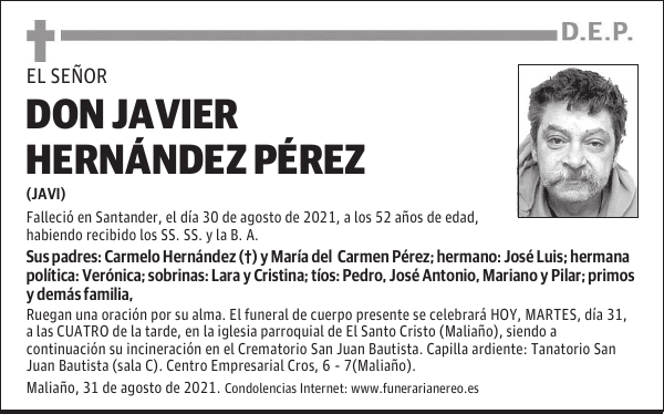 DON JAVIER HERNÁNDEZ PÉREZ