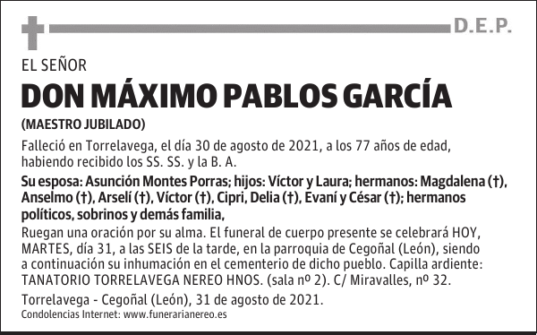DON MÁXIMO PABLOS GARCÍA