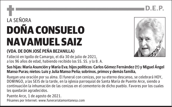 DOÑA CONSUELO NAVAMUEL SAIZ
