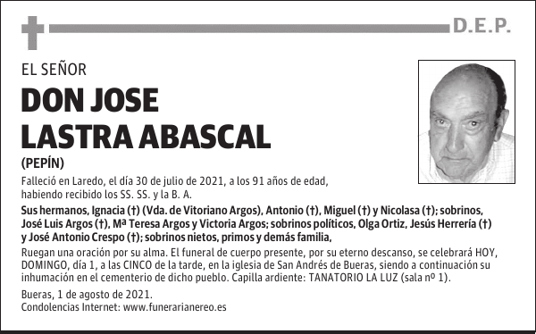 DON JOSE LASTRA ABASCAL