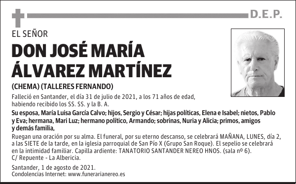 DON JOSÉ MARÍA ÁLVAREZ MARTÍNEZ