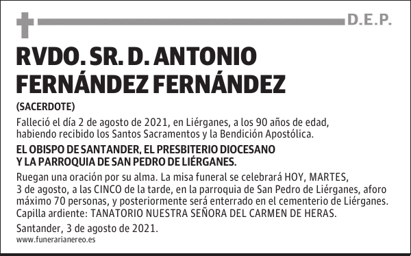 RVDO. SR. D. ANTONIO FERNÁNDEZ FERNÁNDEZ
