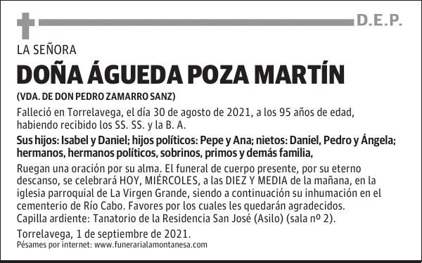 DOÑA ÁGUEDA POZA MARTÍN