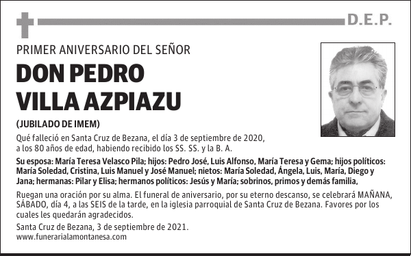 DON PEDRO VILLA AZPIAZU