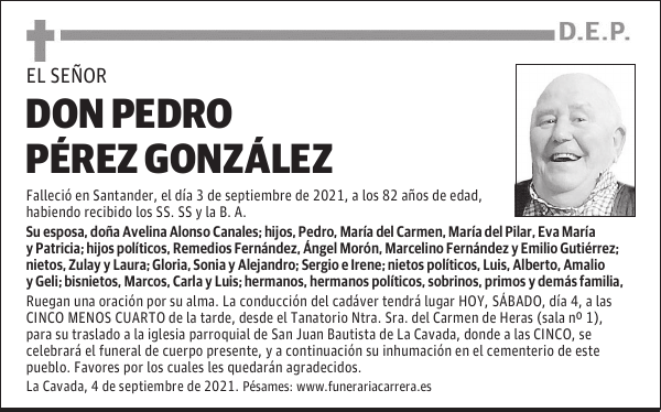 DON PEDRO PÉREZ GONZÁLEZ