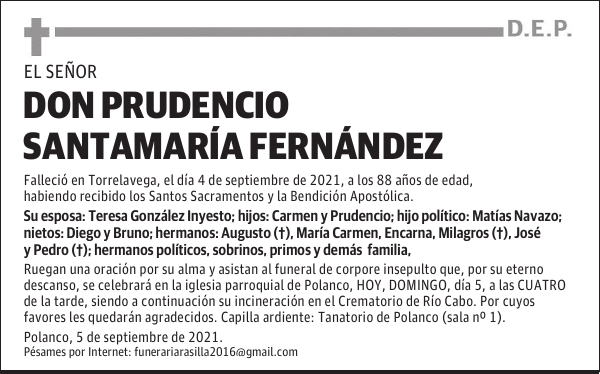 DON PRUDENCIO SANTAMARÍA FERNÁNDEZ