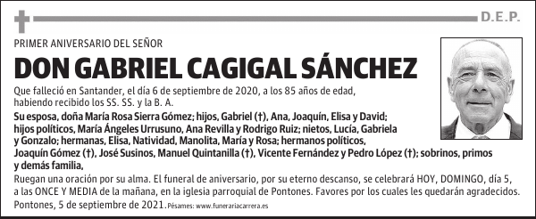 DON GABRIEL CAGIGAL SÁNCHEZ
