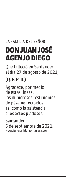 DON JUAN JOSÉ AGENJO DIEGO