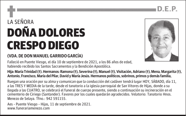 DOÑA DOLORES CRESPO DIEGO