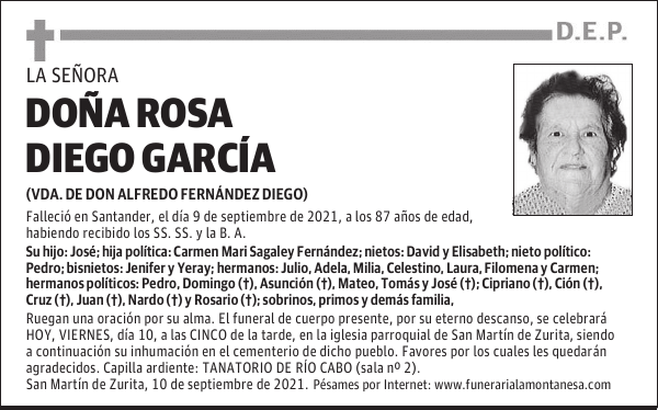 DOÑA ROSA DIEGO GARCÍA
