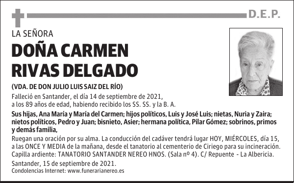 DOÑA CARMEN RIVAS DELGADO