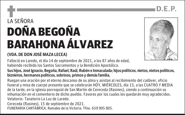 DOÑA BEGOÑA BARAHONA ÁLVAREZ