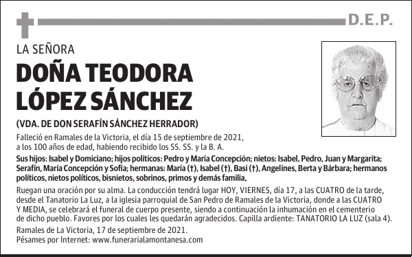 DOÑA TEODORA LÓPEZ SÁNCHEZ