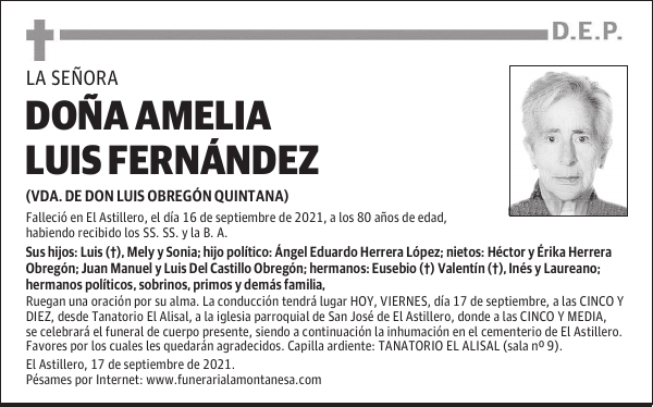 DOÑA AMELIA LUIS FERNÁNDEZ