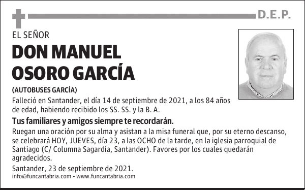 DON MANUEL OSORO GARCÍA