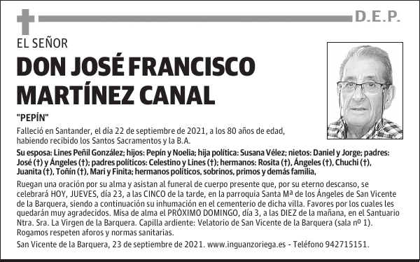DON JOSÉ FRANCISCO MARTÍNEZ CANAL