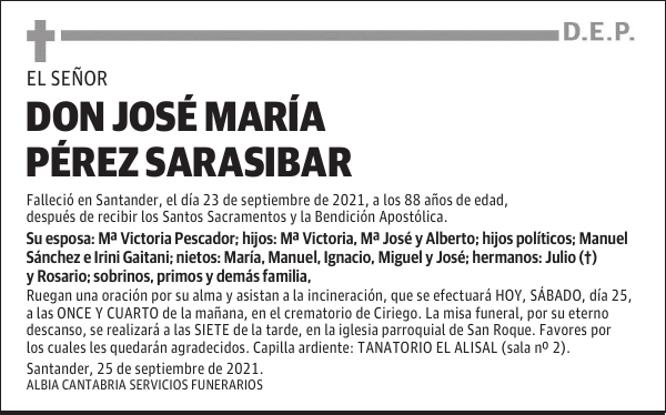 DON JOSÉ MARÍA PÉREZ SARASIBAR