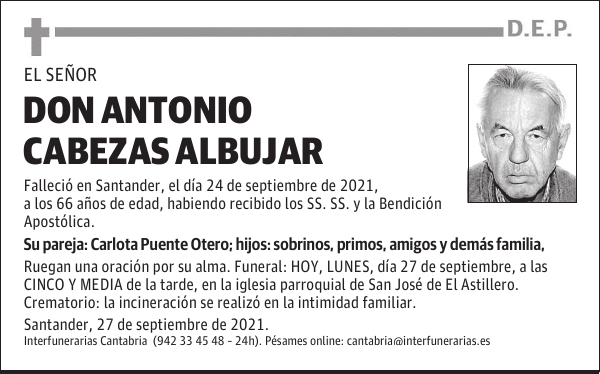 DON ANTONIO CABEZAS ALBUJAR
