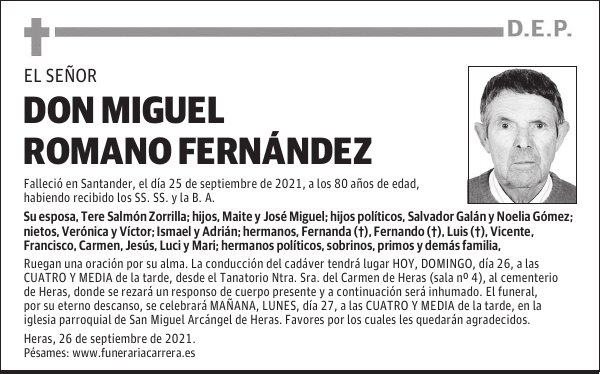 DON MIGUEL ROMANO FERNÁNDEZ