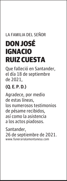 DON JOSÉ IGNACIO RUIZ CUESTA