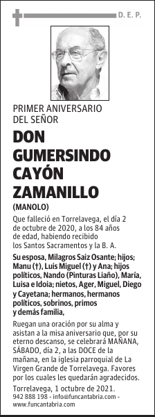 DON GUMERSINDO CAYÓN ZAMANILLO