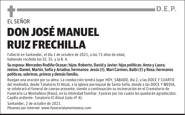 DON JOSÉ MANUEL RUIZ FRECHILLA