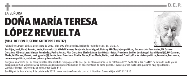 DOÑA MARÍA TERESA LÓPEZ REVUELTA