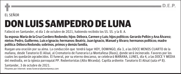 DON LUIS SAMPEDRO DE LUNA