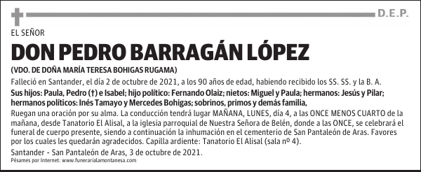 DON PEDRO BARRAGÁN LÓPEZ