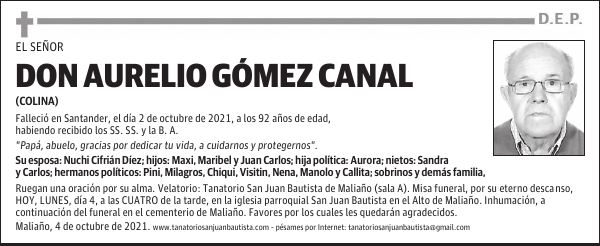DON AURELIO GÓMEZ CANAL