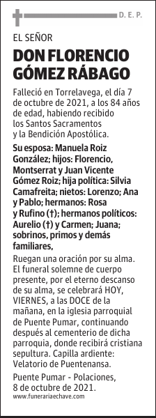 DON FLORENCIO GÓMEZ RÁBAGO