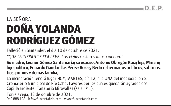 DOÑA YOLANDA RODRÍGUEZ GÓMEZ