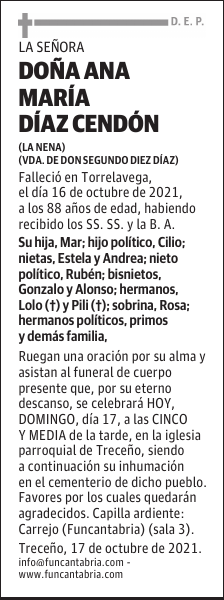 DOÑA ANA MARÍA DÍAZ CENDÓN