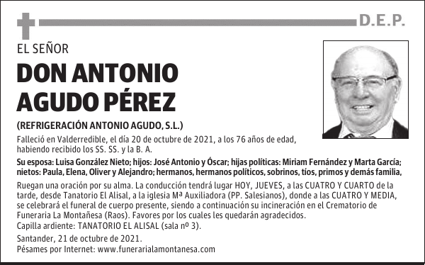 DON ANTONIO AGUDO PÉREZ