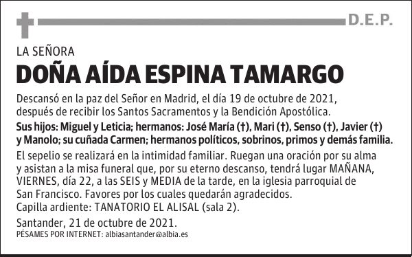DOÑA AÍDA ESPINA TAMARGO