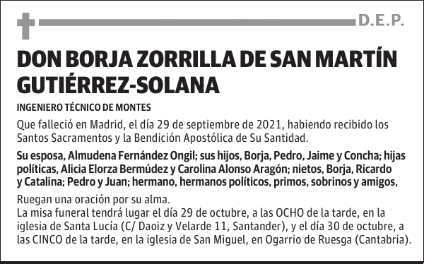 DON BORJA ZORRILLA DE SAN MARTÍN GUTIÉRREZ-SOLANA