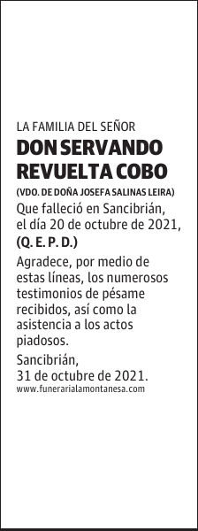 DON SERVANDO REVUELTA COBO