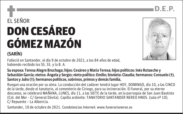 DON CESÁREO GÓMEZ MAZÓN