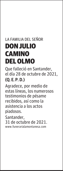 DON JULIO CAMINO DEL OLMO