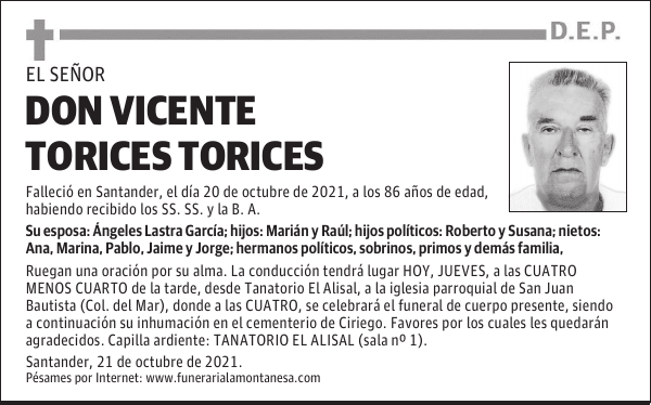 DON VICENTE TORICES TORICES