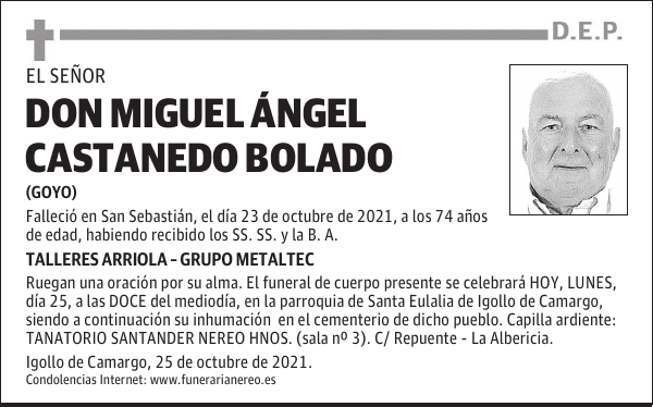 DON MIGUEL ANGEL CASTANEDO BOLADO