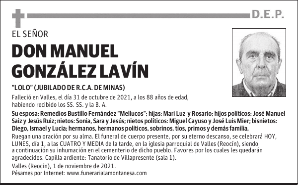 DON MANUEL GONZÁLEZ LAVÍN