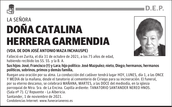 DOÑA CATALINA HERRERA GARMENDIA