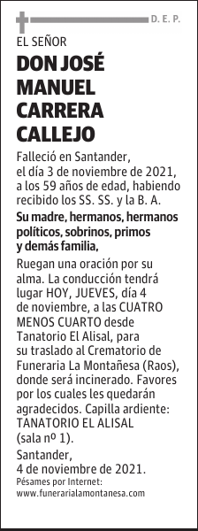 DON JOSÉ MANUEL CARRERA CALLEJO
